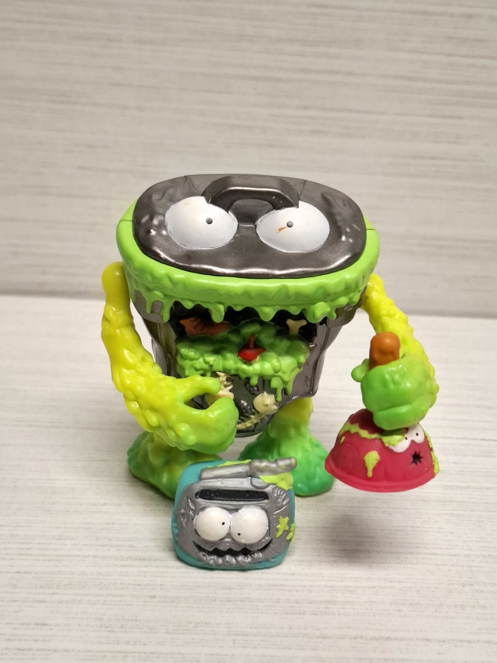 Neon Green Slime Trash Monster Playset Figure - Kids Action Toy